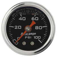 Autometer AutoGage 1.5in Liquid Filled Mechanical 0-100 PSI Fuel Pressure Gauge - 2174