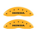 MGP 4 Caliper Covers Engraved Front & Rear Honda Yellow Finish Black Char 2009 Honda Ridgeline - 20139SHONYL
