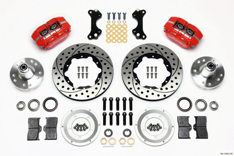 Wilwood Dynapro Dust-Boot Front Kit 11.00in Drilled-Red WWE ProSpindle - 140-13345-DR