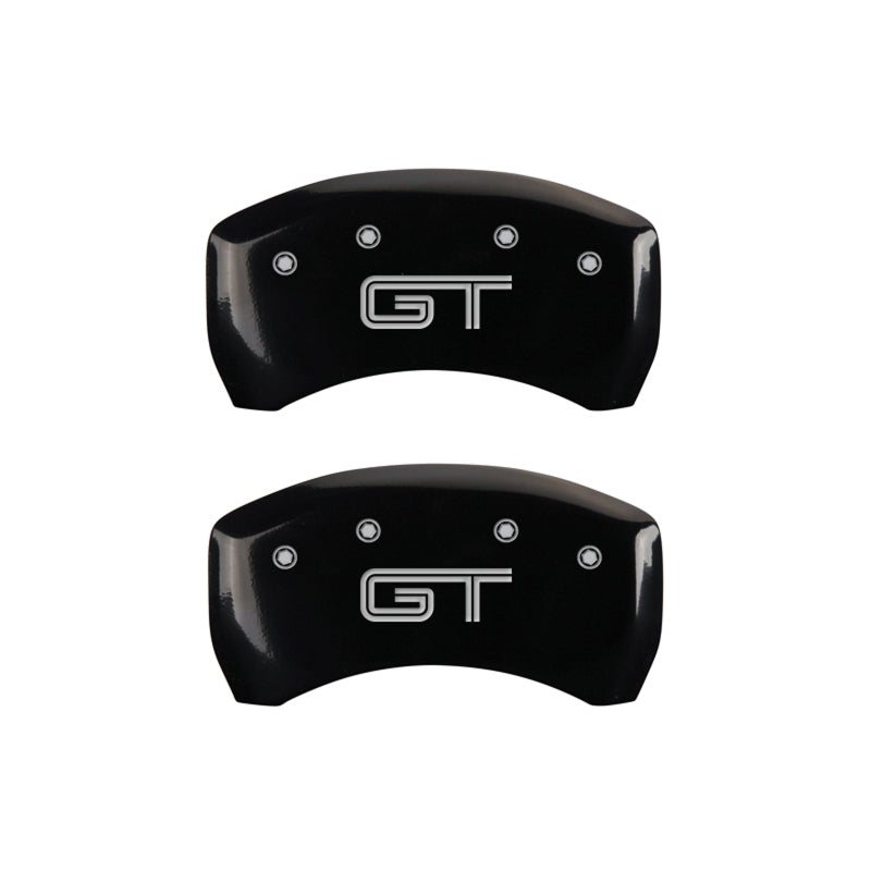 MGP Rear set 2 Caliper Covers Engraved Rear S197/GT Black finish silver ch - 10010RMG2BK