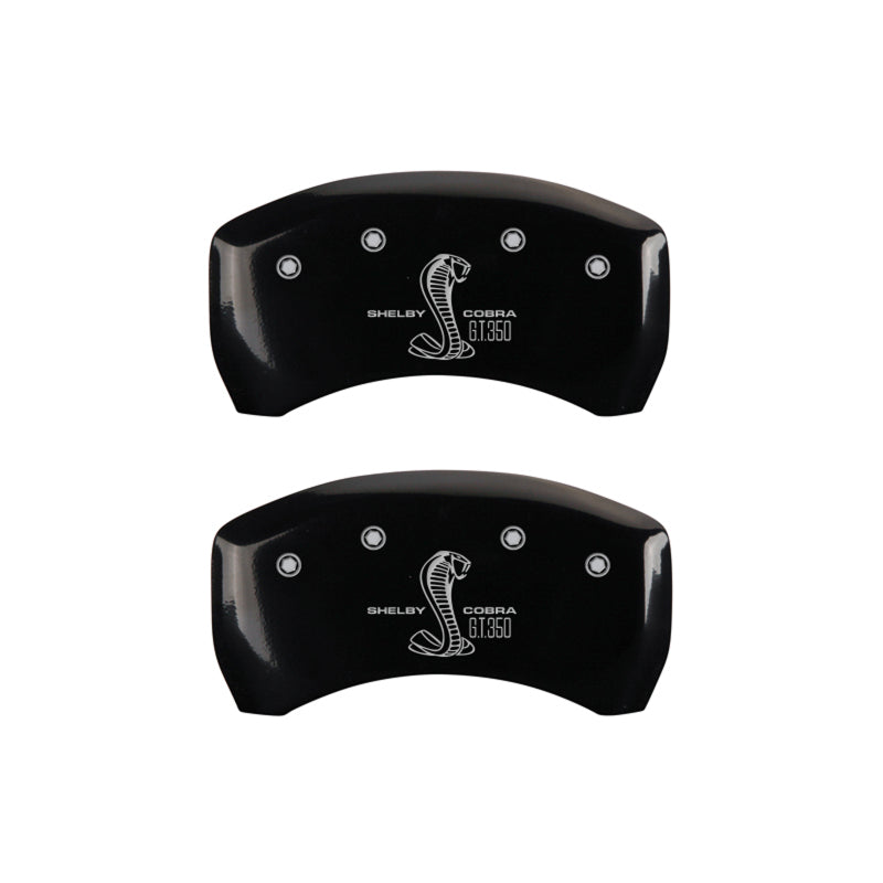 MGP Rear set 2 Caliper Covers Engraved Rear GT350 Shelby & Cobra Black finish silver ch - 10010RGT3BK