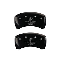 MGP Rear set 2 Caliper Covers Engraved Rear GT350 Shelby & Cobra Black finish silver ch - 10010RGT3BK