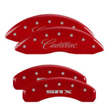 MGP 4 Caliper Covers Engraved Front & Rear GMC Red finish silver ch - 34015SGMCRD
