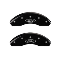 MGP Front set 2 Caliper Covers Engraved Front Oval logo/Ford Black finish silver ch - 10228FFRDBK