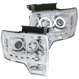 ANZO 2009-2014 Ford F-150 Projector Headlights w/ Halo Chrome (CCFL) G2 - 111297