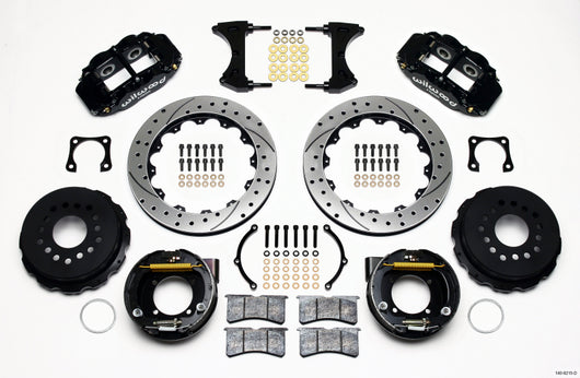 Wilwood Narrow Superlite 4R Rear P-Brk Kit 12.88in Drilled Chevy 12 Bolt-Spec 3.15in Brng - 140-9215-D