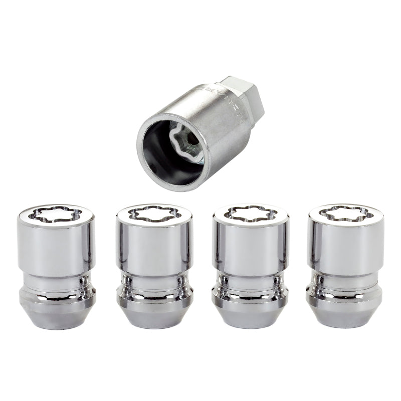 McGard Wheel Lock Nut Set - 4pk. (Cone Seat) M12X1.5 / 19mm & 21mm Dual Hex / 1.28in. L - Chrome - 24157