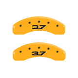 MGP 4 Caliper Covers Engraved Front 2015/Mustang Engraved Rear 2015/37 Yellow finish black ch - 10204SM32YL