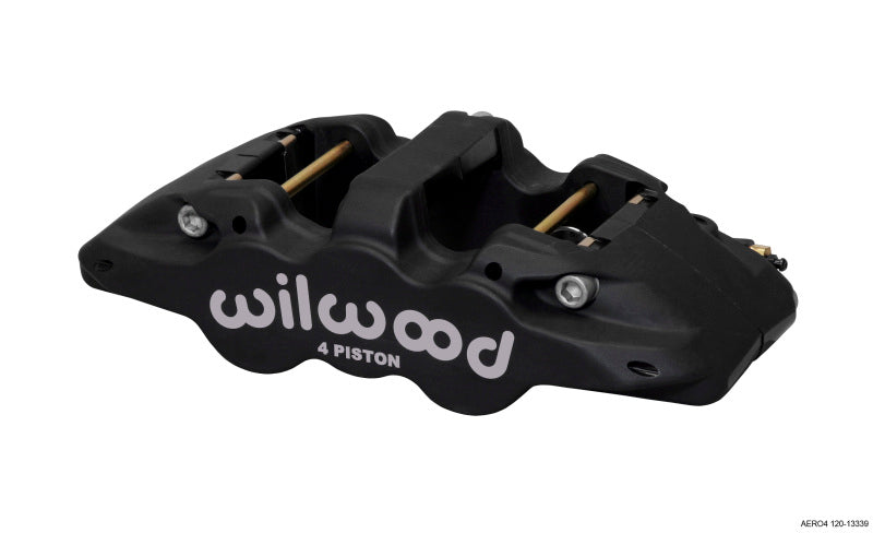 Wilwood Caliper-Aero4 - Black Anodize 1.12/1.12in Pistons 1.25in Disc - 120-13339