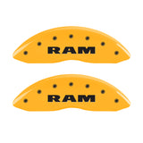 MGP 4 Caliper Covers Engraved Front & Rear RAM Yellow finish black ch - 55001SRAMYL