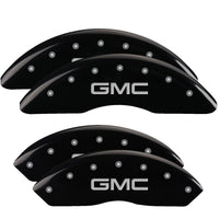 MGP 4 Caliper Covers Engraved Front & Rear Denali Black finish silver ch - 34006SDNLBK