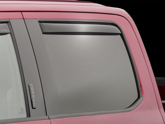 WeatherTech 2017+ Ford F-250/F-350/F-450/F-550 SuperCrew Rear Side Window Deflectors - Dark Smoke - 81765