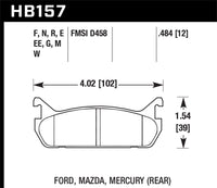 Hawk 89-93 Miata Blue 9012 Race Rear Brake Pads D458 - HB157E.484