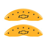 MGP Front set 2 Caliper Covers Engraved Front Bowtie Yellow finish black ch - 14221FBOWYL