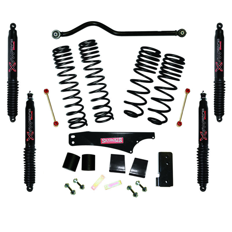 Skyjacker Long Travel 3.5in-4in Lift Kit w/Black Max Shocks 07-18 Jeep Wrangler JK 4 Door 4WD - JK40BPBLT