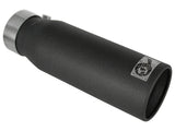 aFe MACHForce XP Exhausts Tips SS-304 EXH Tip 3in x 4Out x 12L Bolt-On (blk) - 49-92043-B