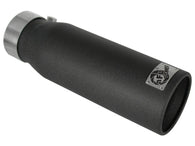 aFe MACHForce XP Exhausts Tips SS-304 EXH Tip 3in x 4Out x 12L Bolt-On (blk) - 49-92043-B