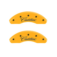 MGP 4 Caliper Covers Engraved Front Cadillac Engraved Rear ATS Yellow finish black ch - 35023SATSYL