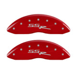 MGP 4 Caliper Covers Engraved Front & Rear SSR Red finish silver ch - 14030SSSRRD