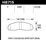 Hawk 15-17 Ford F-250/350 LTS Street Rear Brake Pads - HB715Y.713