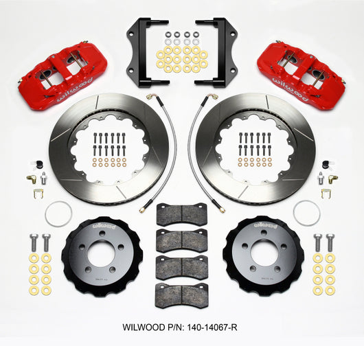 Wilwood AERO6 Front Hat Kit 14.25 Red 2014-Up Challenger w/Lines - 140-14067-R