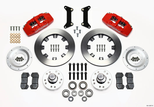 Wilwood Dynapro 6 Front Hub Kit 12.19in Red 79-87 GM G Body - 140-12837-R