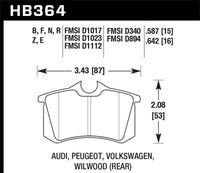 Hawk 2010-2013 Audi A3 TDI HPS 5.0 Rear Brake Pads - HB364B.642