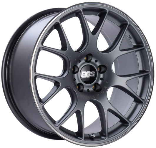 BBS CH-R 19x9.5 5x120 ET35 Satin Titanium Polished Rim Protector Wheel -82mm PFS/Clip Required - CH106TIPO