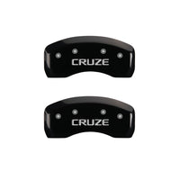 MGP 4 Caliper Covers Engraved Front & Rear Cruze Black finish silver ch - 14232SCRZBK