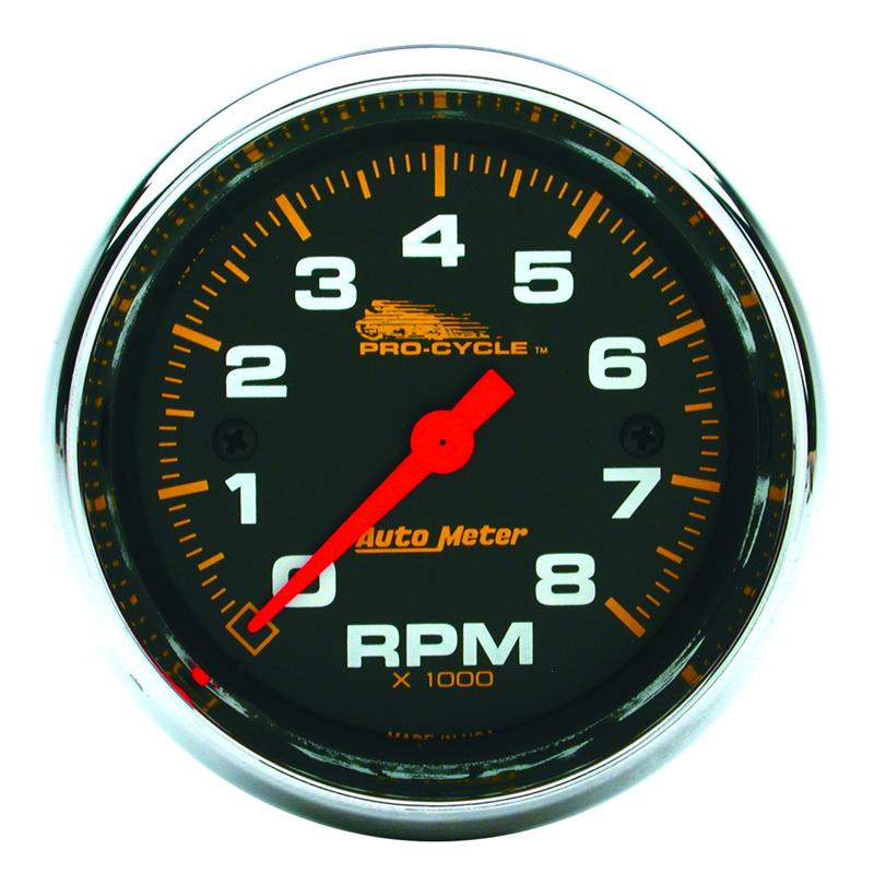 Autometer Pro-Cycle Gauge Tach 3 3/4in 8K Rpm 2 & 4 Cylinder Black Pro-Cycle - 19201