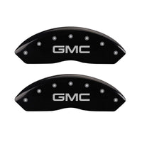 MGP 4 Caliper Covers Engraved Front & Rear GMC Black Finish Silver Char 2019 GMC Arcadia - 34212SGMCBK