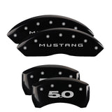 MGP 4 Caliper Covers Engraved Front 2015/Mustang Engraved Rear 2015/50 Yellow finish black ch - 10200SM52YL