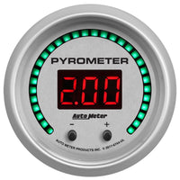 Autometer 52.4mm Silver Two Channel 0-2000 Degree Pyrometer (EGT) Ultra-Lite Elite Digital Gauge - 6744-UL