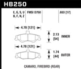 Hawk HP+ Street Brake Pads - HB250N.653