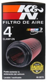 K&N Universal Rubber Filter 4inch FLG / 6inch OD-B / 4-5/8inch OD-T / 9inch H - RE-0870