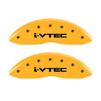 MGP 4 Caliper Covers Engraved Front & Rear i-Vtec Yellow finish black ch - 20213SIVTYL