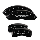 MGP 4 Caliper Covers Engraved Front & Rear MGP Black finish silver ch - 39007SMGPBK