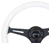 NRG Classic Wood Grain Steering Wheel (350mm) Glow-N-The-Dark Green Grip w/Black 3-Spoke Center - ST-015BK-GL