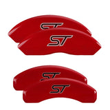 MGP 4 Caliper Covers Engraved Front & Rear No Bolts/St Red Finish Silver Char 2018 Ford Fusion - 10244SST1RD