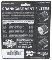 K&N Universal Chrome Filter 1 3/8 inch FLG / 2 1/2 inch Base / 2 inch Top / 2 1/4 inch Height - RC-0790