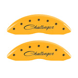 MGP 4 Caliper Covers Engraved F & R Cursive/Challenger Yellow Finish Black Char 2006 Dodge Charger - 12001SCLSYL