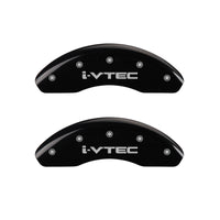 MGP 4 Caliper Covers Engraved Front & Rear i-Vtec Black finish silver ch - 20218SIVTBK
