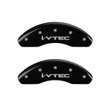 MGP 4 Caliper Covers Engraved Front & Rear i-Vtec Black finish silver ch - 20197SIVTBK