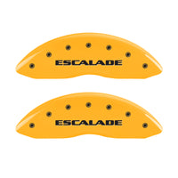 MGP 4 Caliper Covers Engraved Front Escalade Engraved Rear EXT Yellow finish black ch - 35015SEXTYL