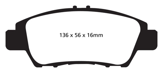 EBC 10+ Honda CR-Z 1.5 Hybrid Greenstuff Front Brake Pads - DP22041