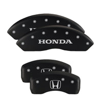 MGP 4 Caliper Covers Engraved Front & Rear i-Vtec Black finish silver ch - 20197SIVTBK