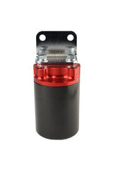 Aeromotive SS Series Billet Canister Style Fuel Filter Anodized Black/Red - 10 Micron Fabric Element - 12317