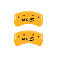 MGP 4 Caliper Covers Engraved Front Lincoln Engraved Rear MKS Yellow finish black ch - 36019SLCSYL