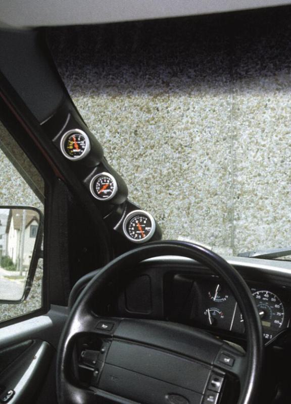 Autometer 92-02 Ford Van 52mm Black Triple Pilillar - 17316