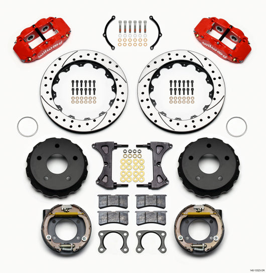 Wilwood Narrow Superlite 4R Rear P-Brk Kit 12.88in Drilled Red Big Ford 2.36in Off Bronco 5 x 5.50 - 140-13323-DR